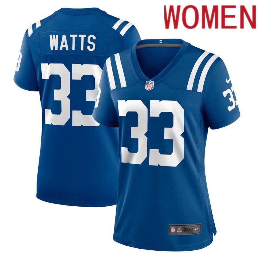 Women Indianapolis Colts #33 Armani Watts Nike Royal Player Game NFL Jersey